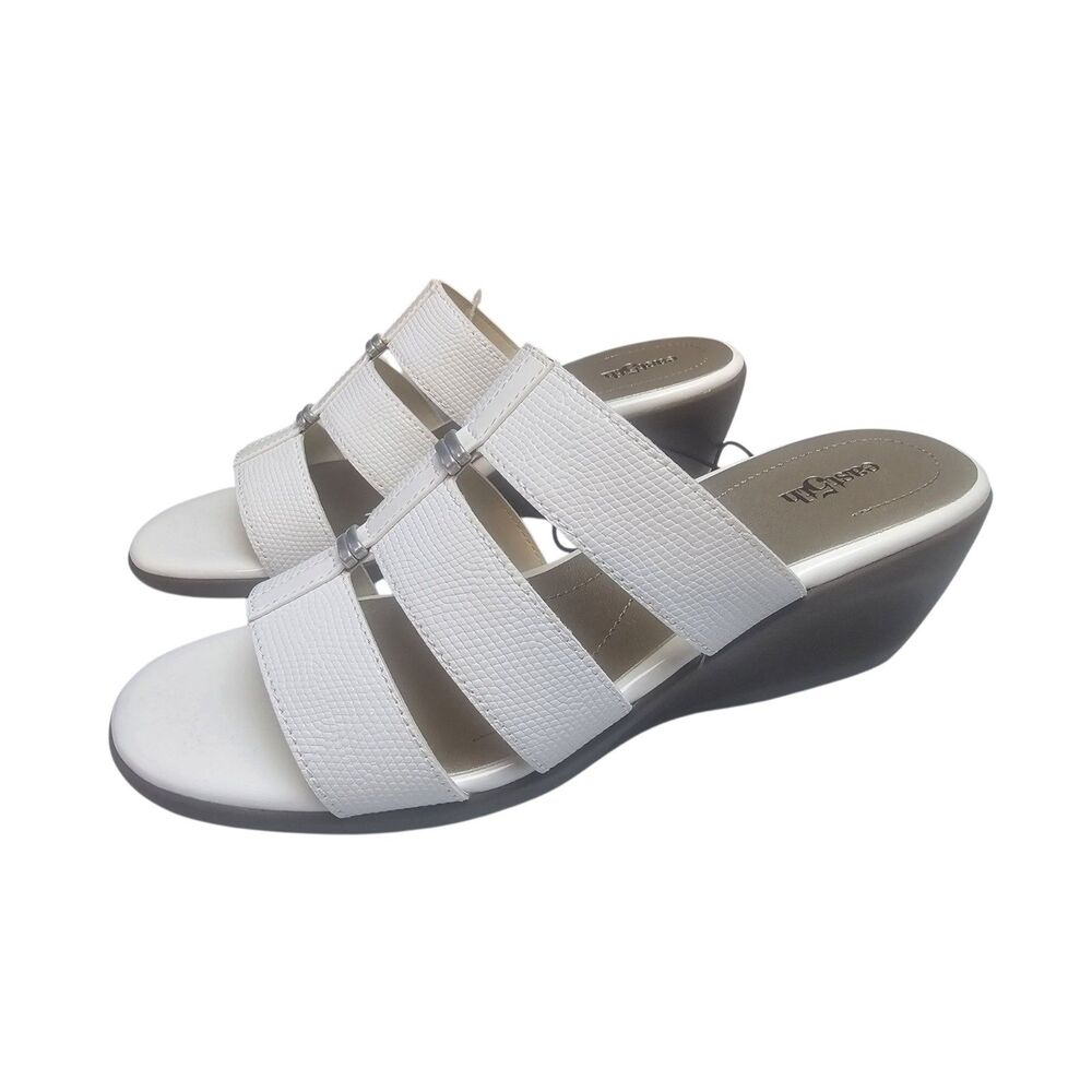 New east 5th Women's Evergreen Heeled Sandals White 9